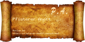 Pfisterer Anett névjegykártya