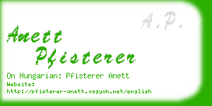 anett pfisterer business card